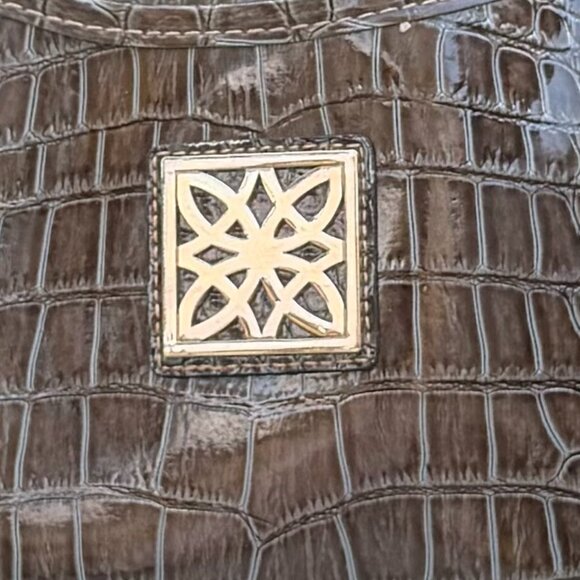 👜Vintage 1995 George Crocodile Collection Grey Embossed Satchel👜 - Picture 2 of 5